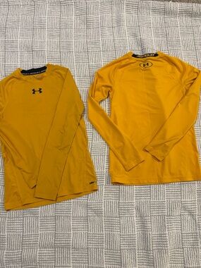 🧵Under Armour Men's Long Sleeve Compression Tops - Yellow Gold